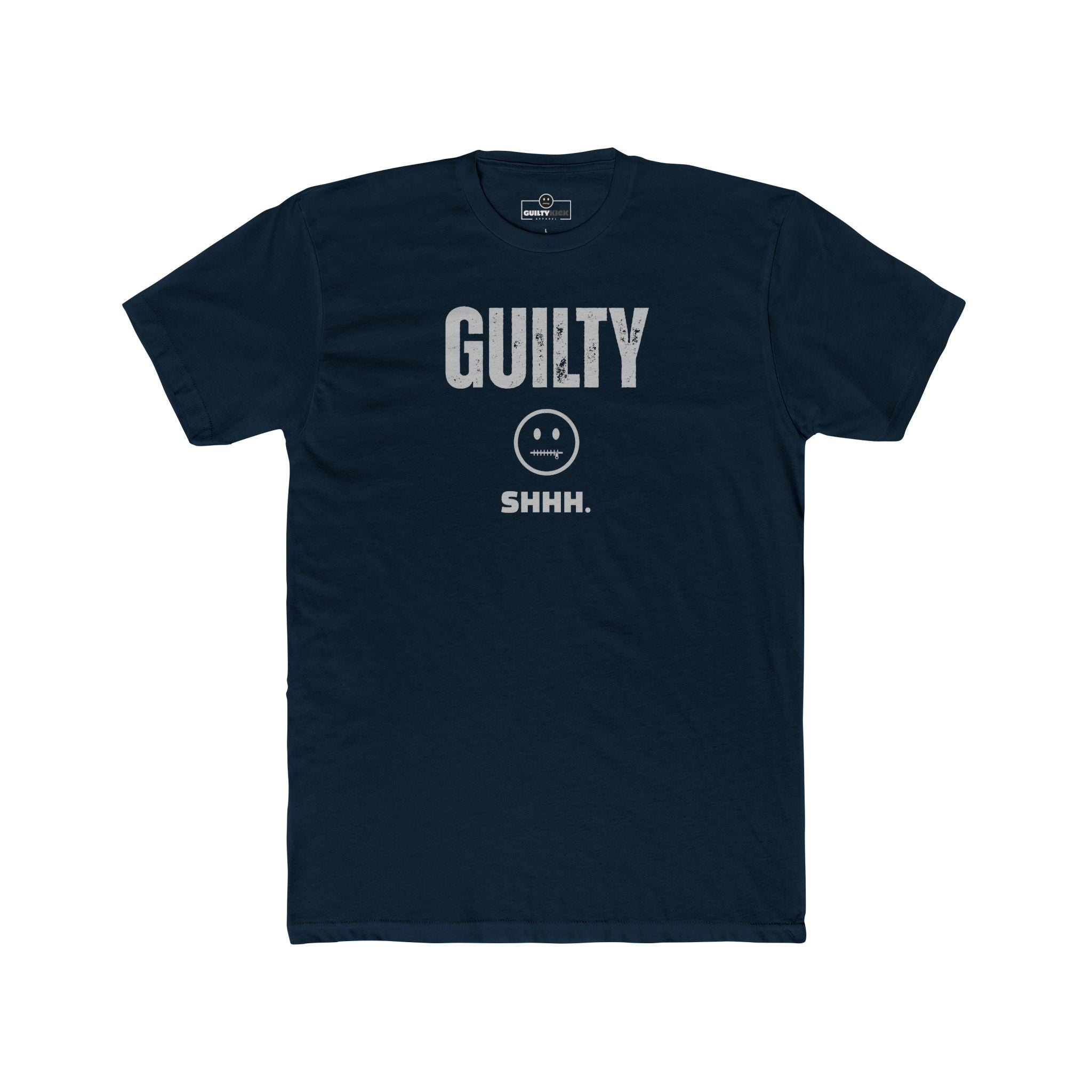 Guilty Shhh Zipper Face T-Shirt Funny Anti Social Satire Graphic Tee