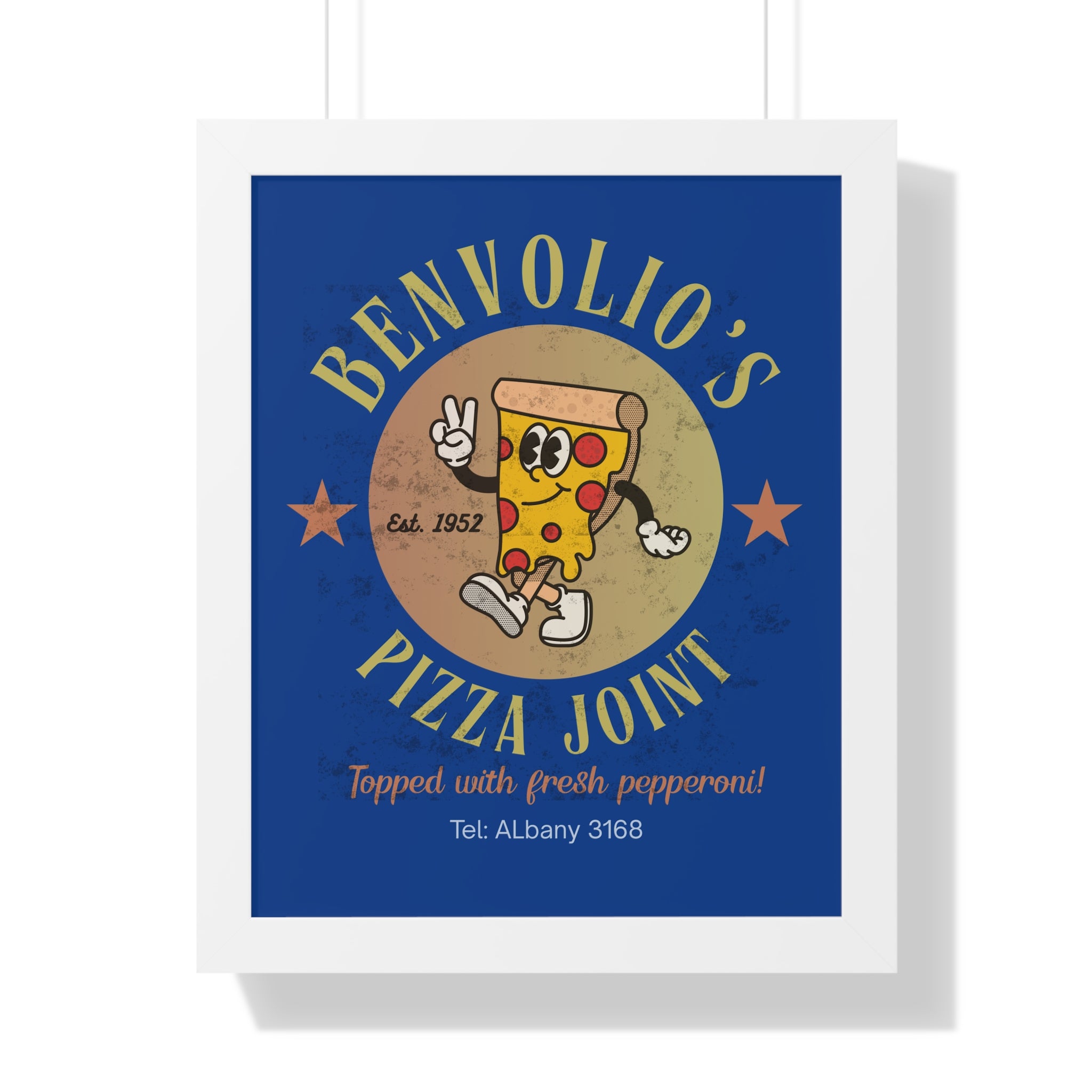 Vintage Benvolio's Pizza Joint Poster, Kitchen Wall Art, 1952 Print