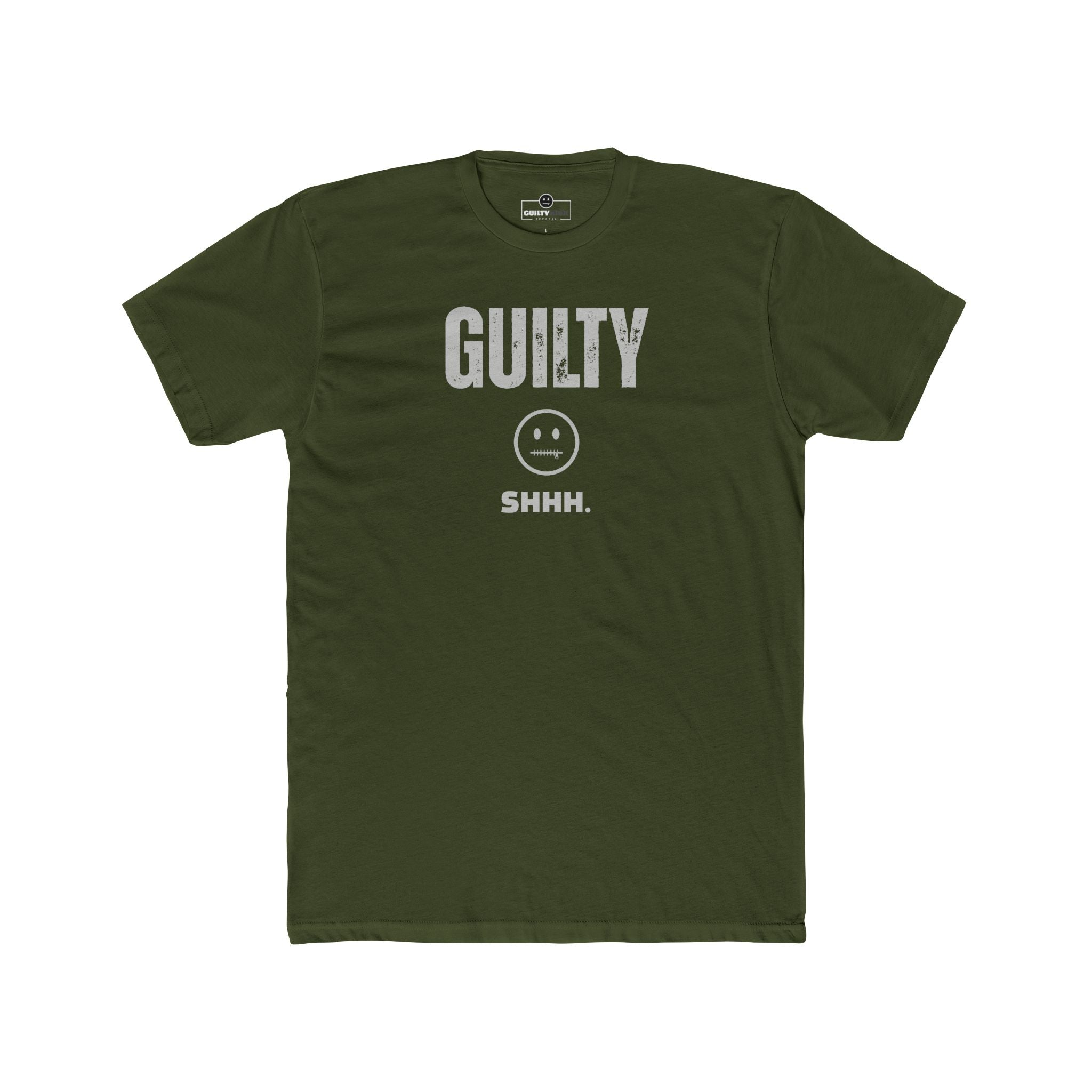 Guilty Shhh Zipper Face T-Shirt Funny Anti Social Satire Graphic Tee