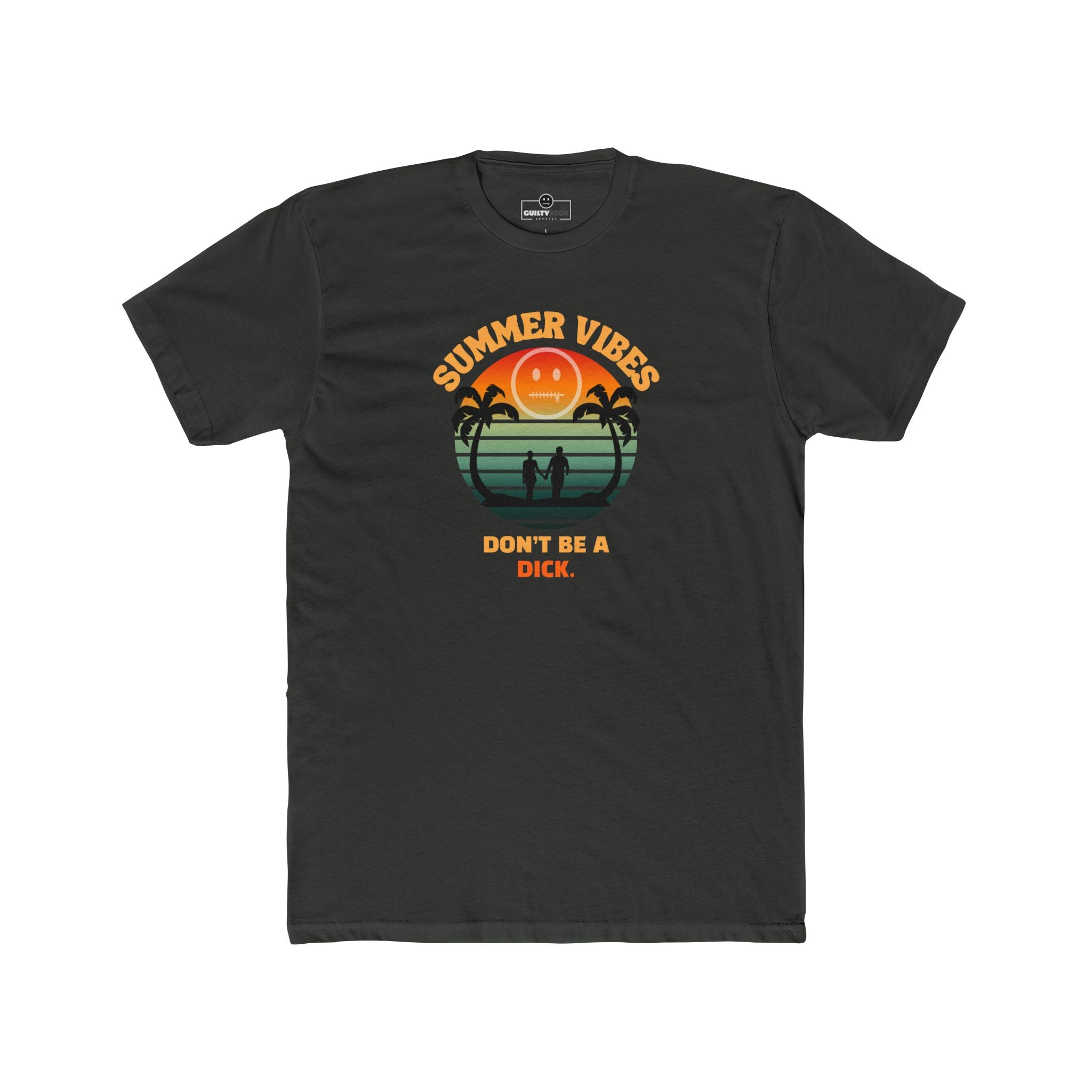 Summer Vibes Don't Be A Dick T-Shirt Retro 70s Sunset Funny Sarcastic Beach Tee