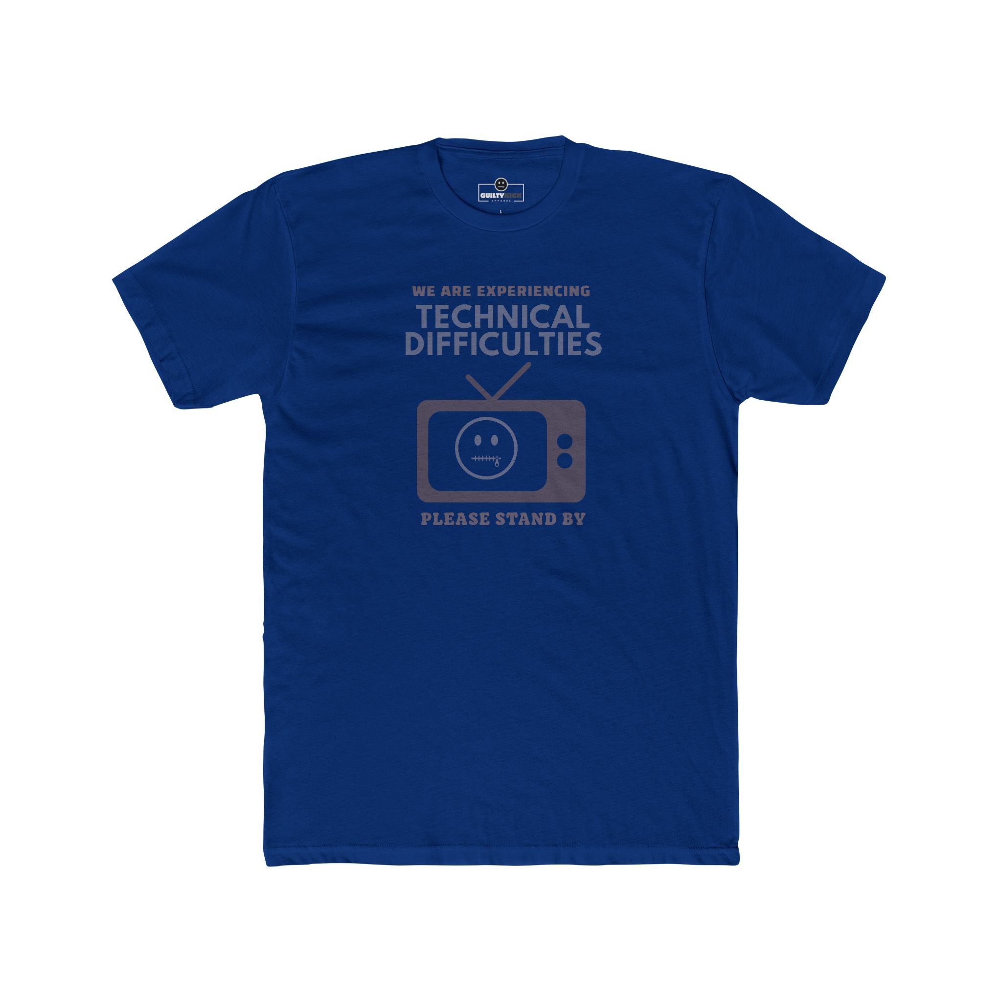 Distressed, Vintage Technical Difficulties Retro TV Graphic Tee, Funny Satire T-Shirt