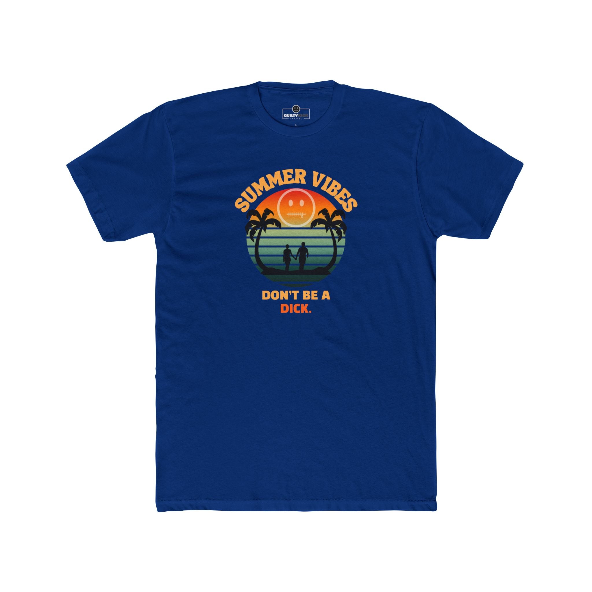 Summer Vibes Don't Be A Dick T-Shirt Retro 70s Sunset Funny Sarcastic Beach Tee