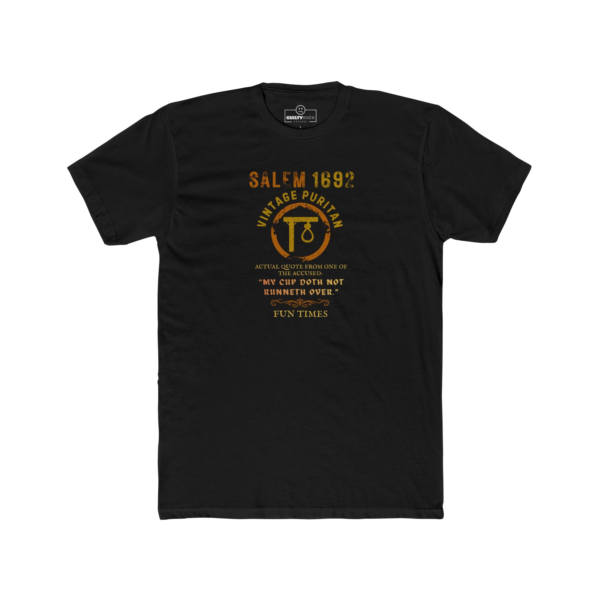 Salem 1692 Vintage Puritan T-Shirt | Sarcastic Witch Trials Parody Graphic Tee, Funny Dark Humor Gallow Gallows Halloween Shirt