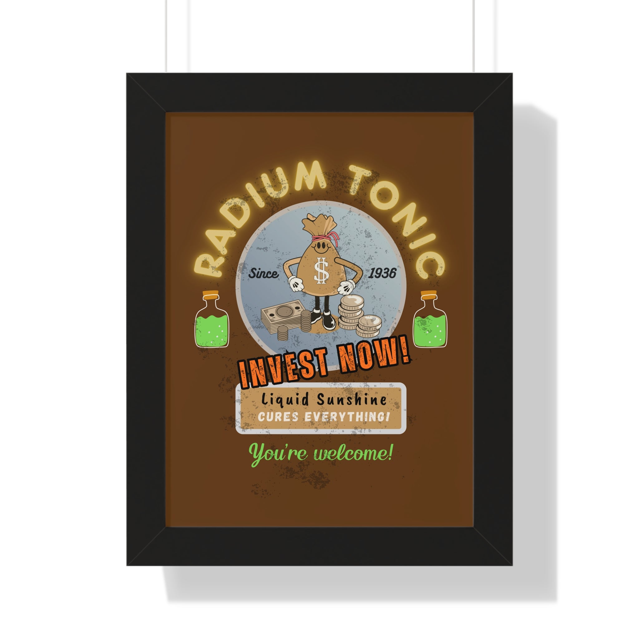 Vintage Radium Tonic framed Poster