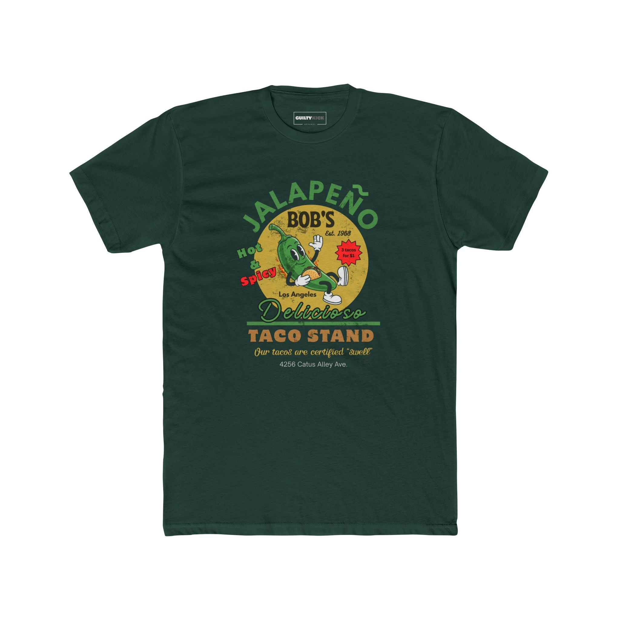 Vintage Jalapeno Bob's Taco Stand Unisex Cotton Crew Tee