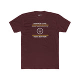 Rock Bottom Graphic Tee | Upside Down Surface Level Satire T-Shirt