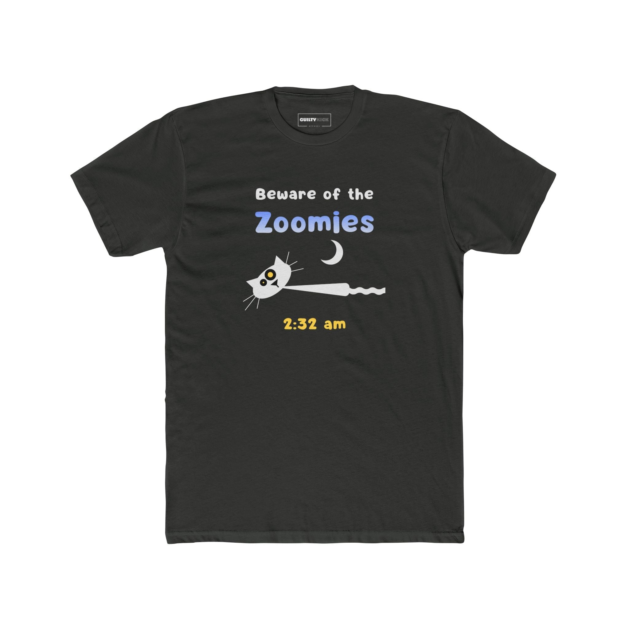 2:32 AM Beware of the Zoomies Cat Owner Tee Retro Minimalist Mid - Century Modern Graphic Shirt - Guilty Kick Apparel