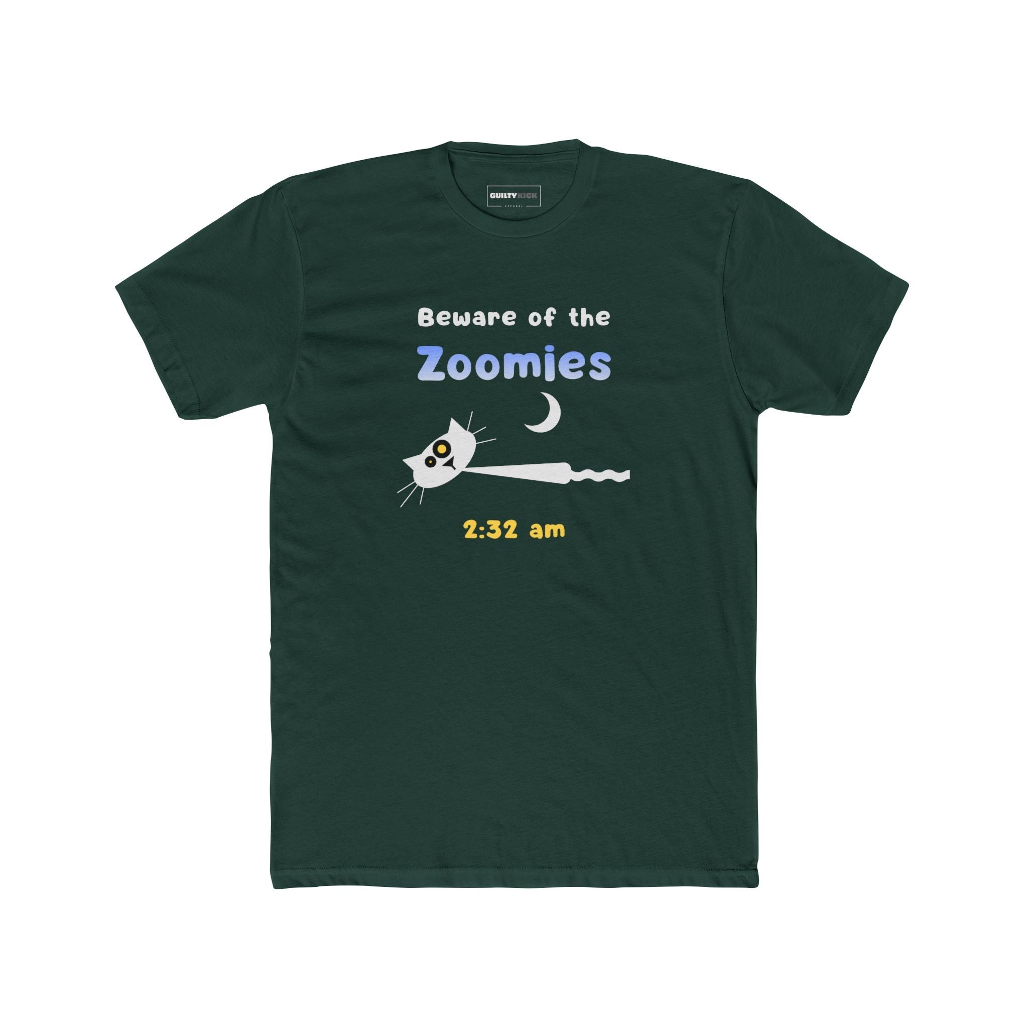 2:32 AM Beware of the Zoomies Cat Owner Tee Retro Minimalist Mid - Century Modern Graphic Shirt - Guilty Kick Apparel