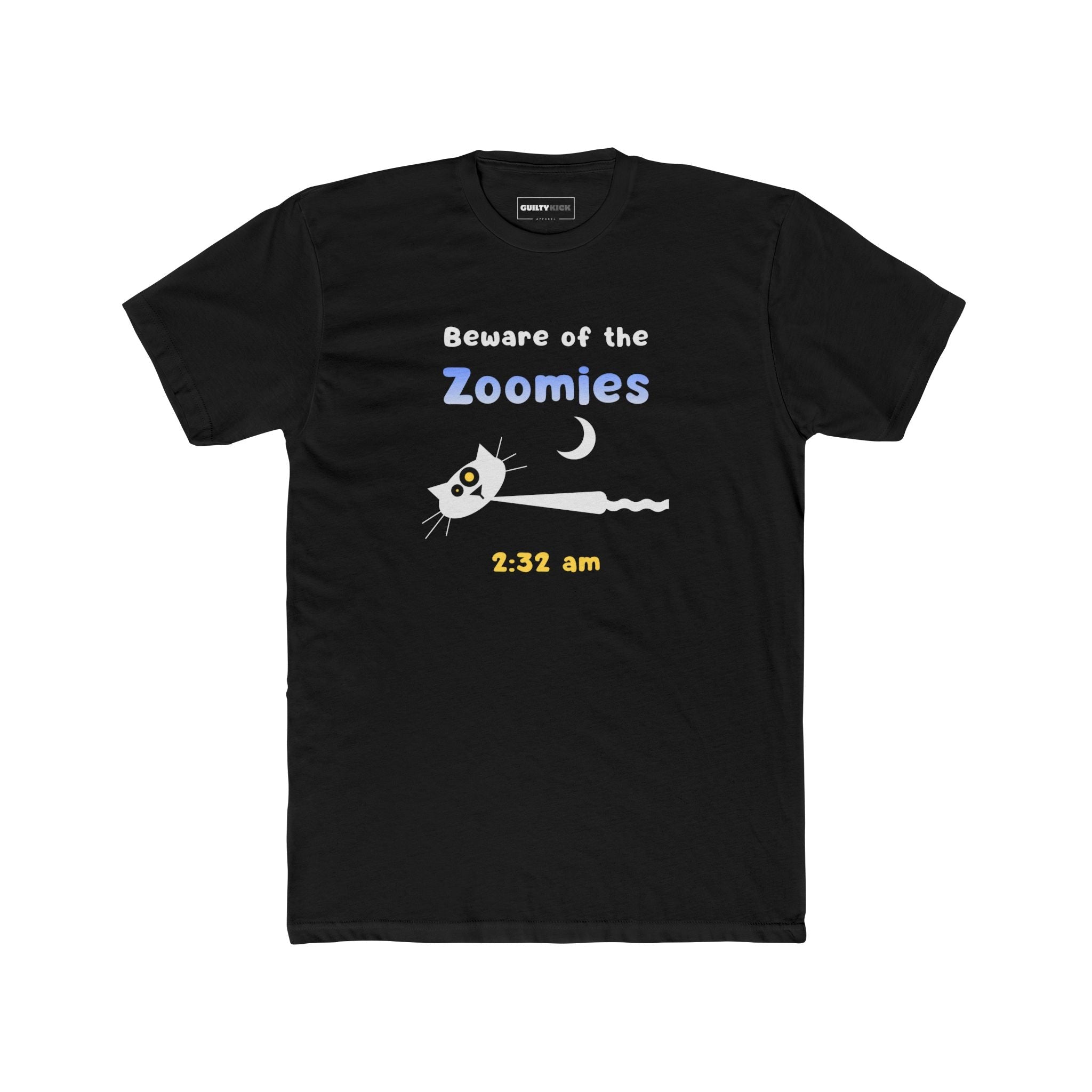 2:32 AM Beware of the Zoomies Cat Owner Tee Retro Minimalist Mid - Century Modern Graphic Shirt - Guilty Kick Apparel
