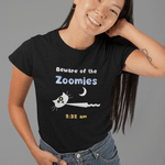 2:32 AM Beware of the Zoomies Cat Owner Tee Retro Minimalist Mid - Century Modern Graphic Shirt - Guilty Kick Apparel