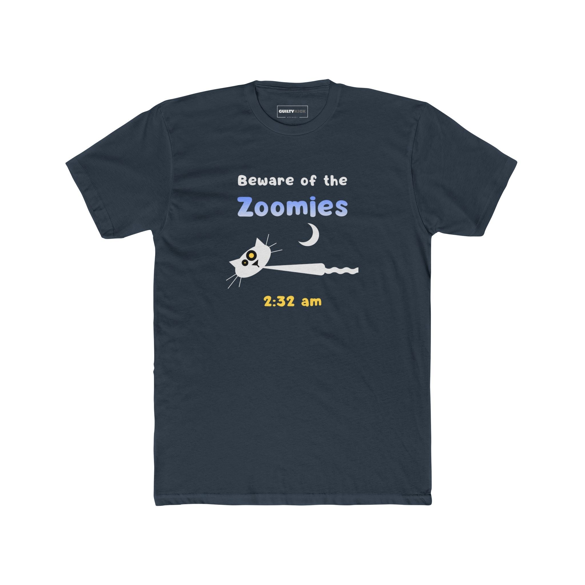 2:32 AM Beware of the Zoomies Cat Owner Tee Retro Minimalist Mid - Century Modern Graphic Shirt - Guilty Kick Apparel