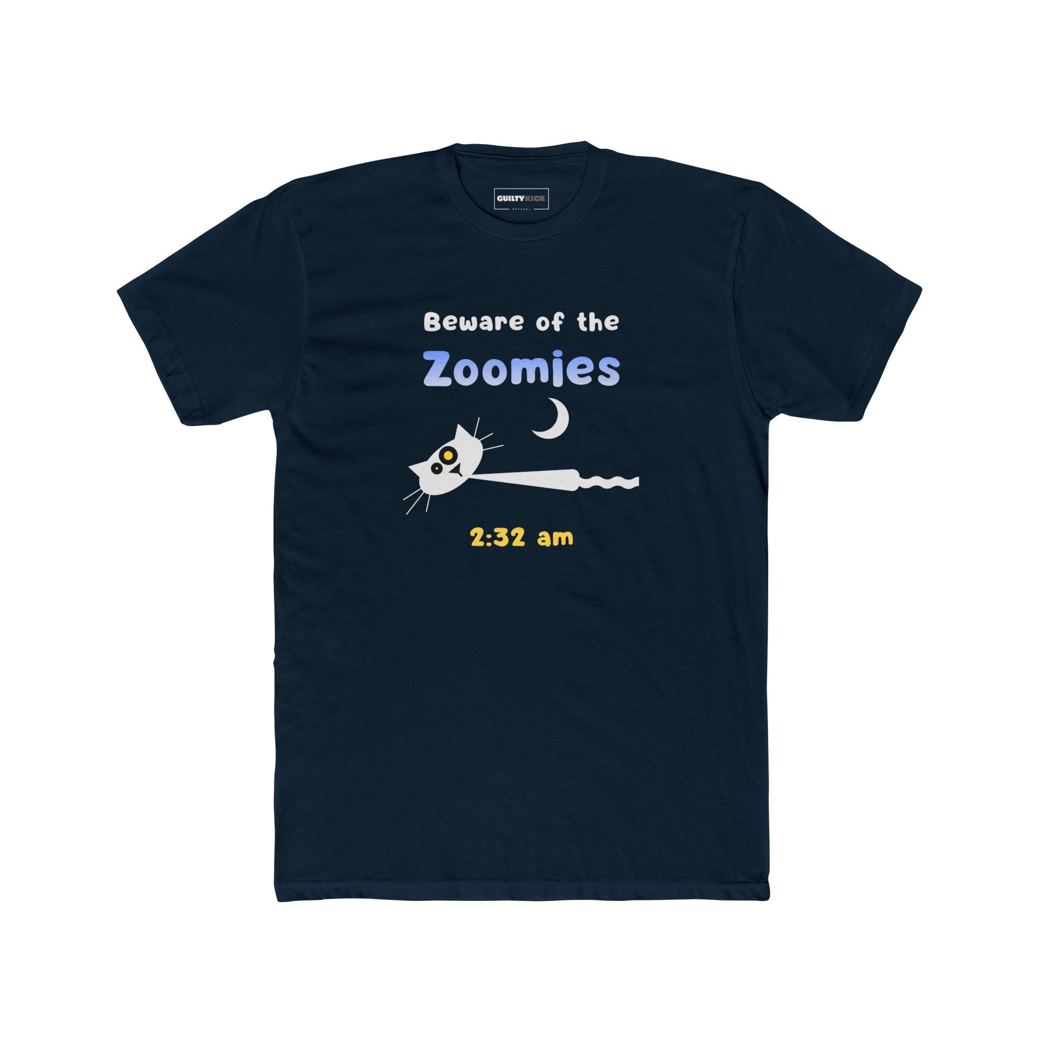 2:32 AM Beware of the Zoomies Cat Owner Tee Retro Minimalist Mid - Century Modern Graphic Shirt - Guilty Kick Apparel