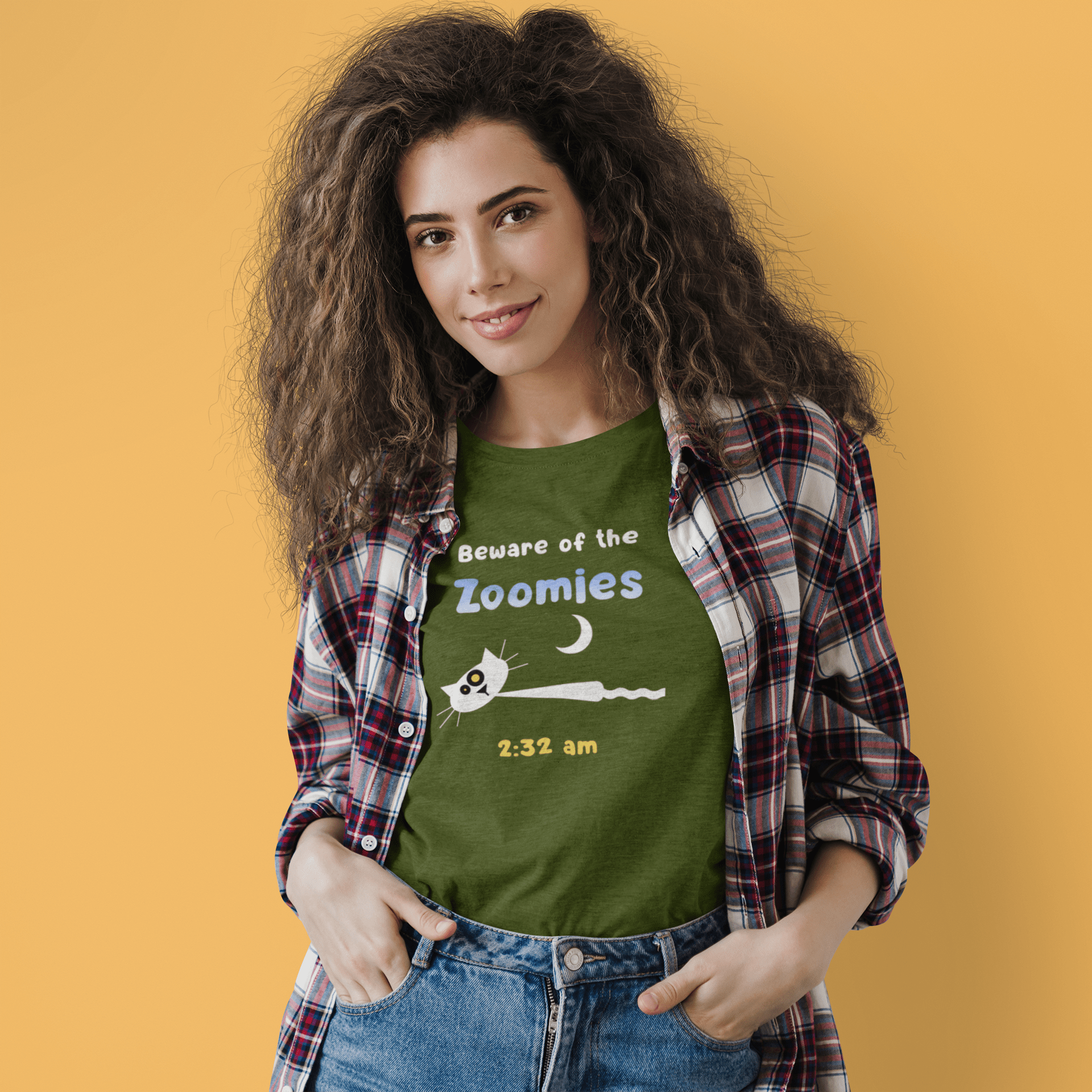 2:32 AM Beware of the Zoomies Cat Owner Tee Retro Minimalist Mid - Century Modern Graphic Shirt - Guilty Kick Apparel