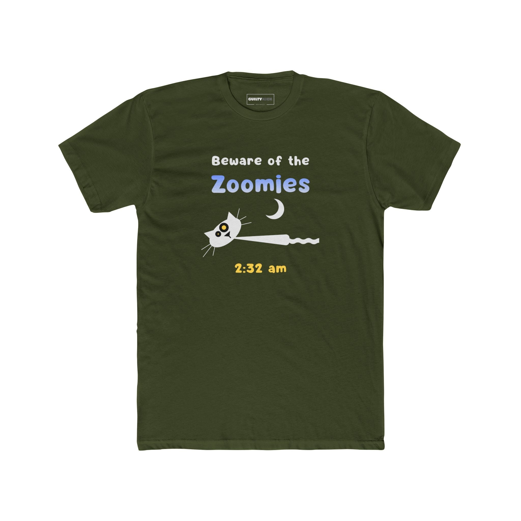 2:32 AM Beware of the Zoomies Cat Owner Tee Retro Minimalist Mid - Century Modern Graphic Shirt - Guilty Kick Apparel