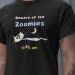 2:32 AM Beware of the Zoomies Cat Owner Tee Retro Minimalist Mid - Century Modern Graphic Shirt - Guilty Kick Apparel