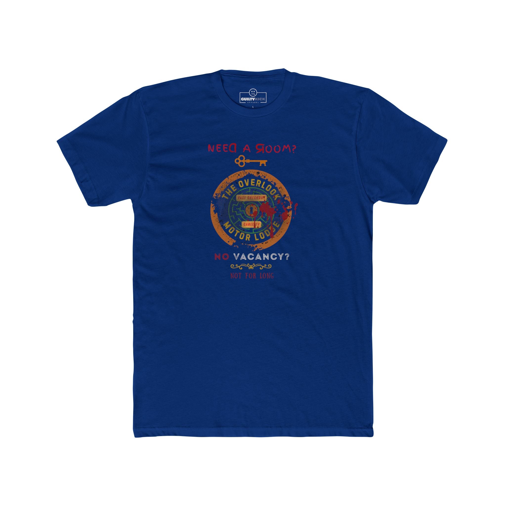 The Overlook Motor Lodge T-Shirt | Vintage Retro Horror Parody Graphic Tee, Funny Halloween Sarcastic Motel Shirt