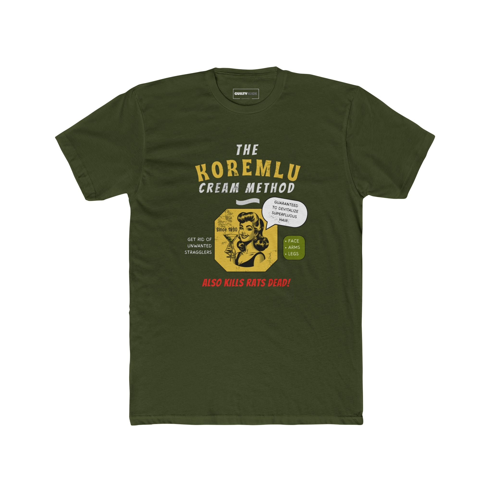 Koremlu Cream: A Vintage Parody T-Shirt of a 1930s Beauty Nightmare