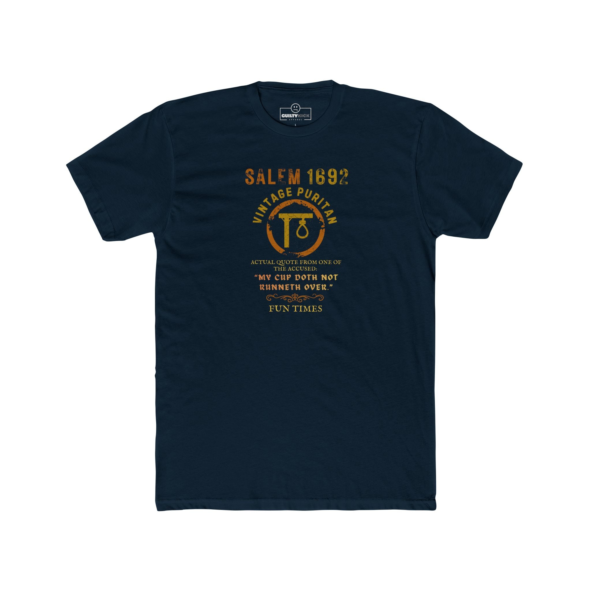 Salem 1692 Vintage Puritan T-Shirt | Sarcastic Witch Trials Parody Graphic Tee, Funny Dark Humor Gallow Gallows Halloween Shirt