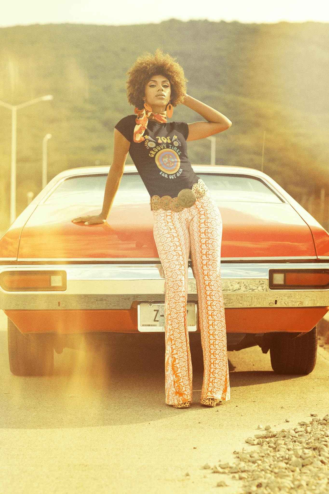 70s Groovy Times Vintage Style T-Shirt, Retro Peace Sign, Flower Power Graphic Tee - Guilty Kick Apparel