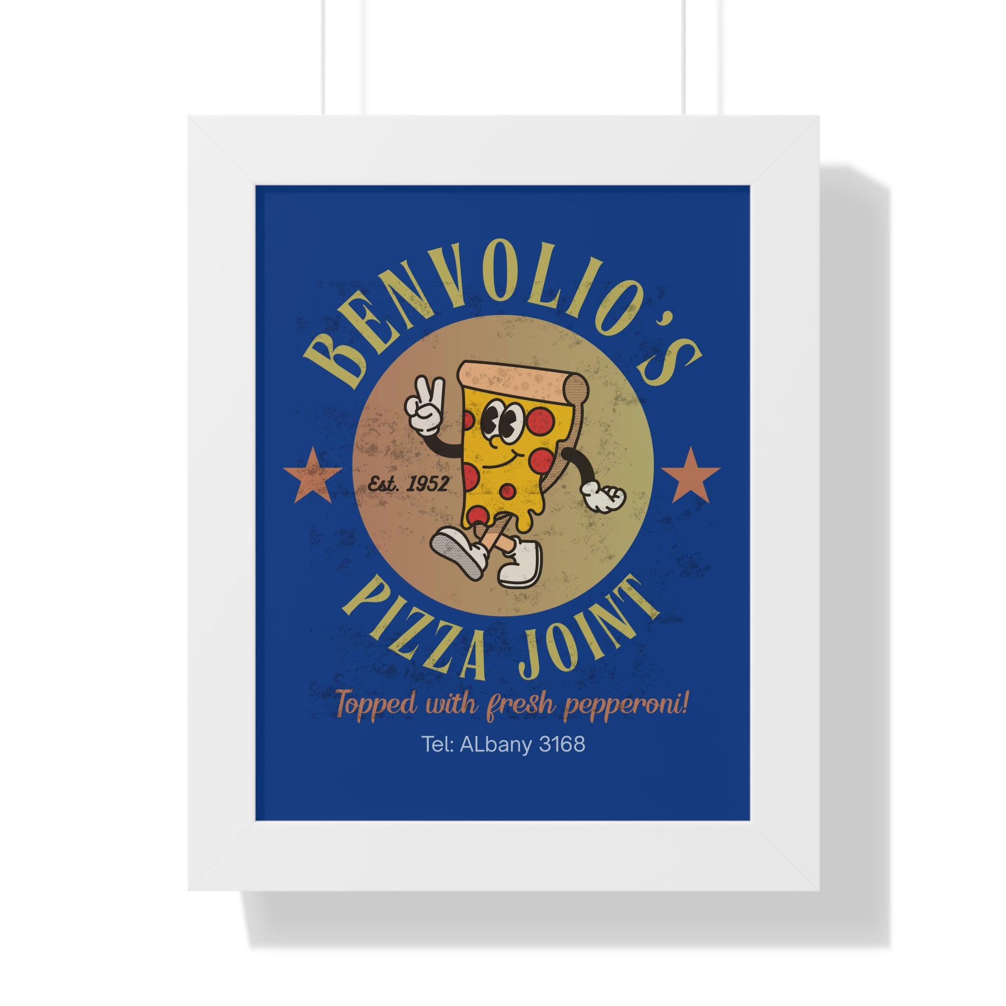 Vintage Benvolio's Pizza Joint Poster, Kitchen Wall Art, 1952 Print