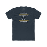 Rock Bottom Graphic Tee | Upside Down Surface Level Satire T-Shirt