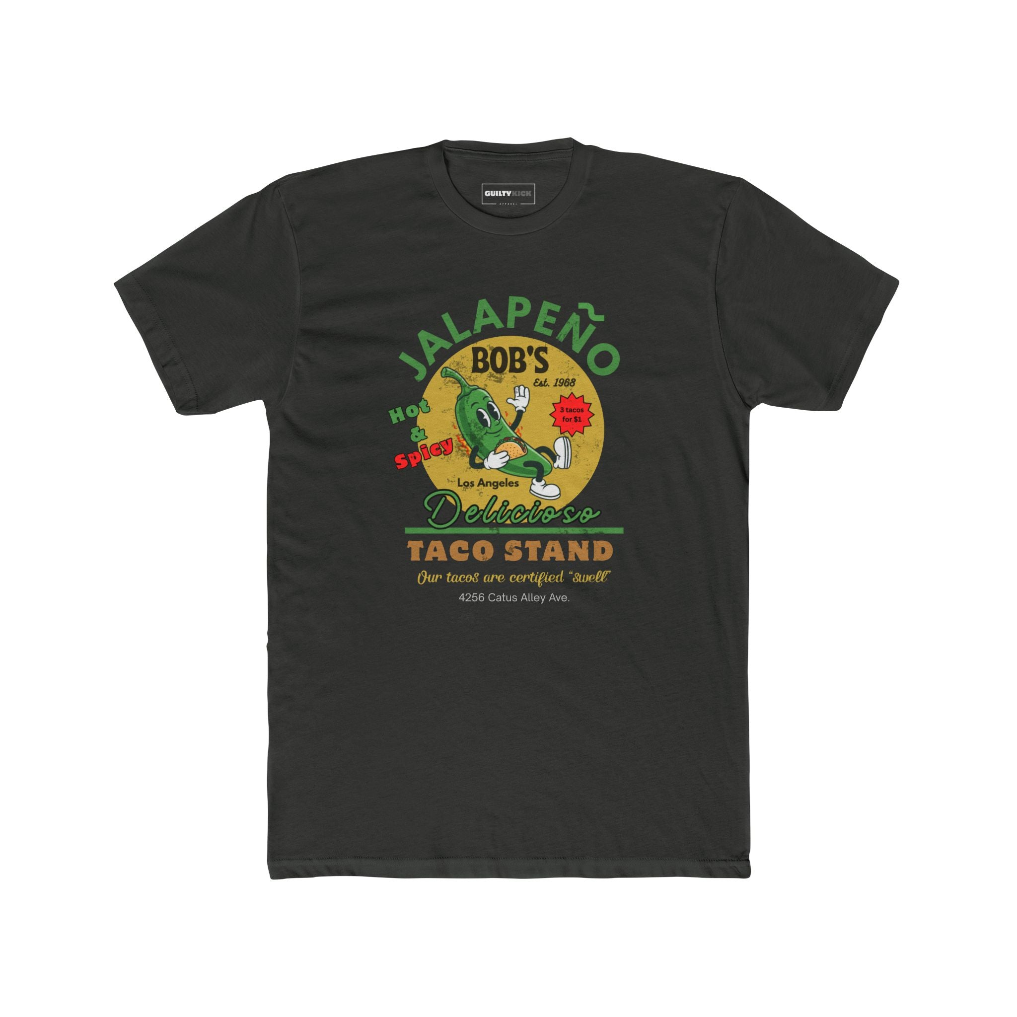 Vintage Jalapeno Bob's Taco Stand Unisex Cotton Crew Tee