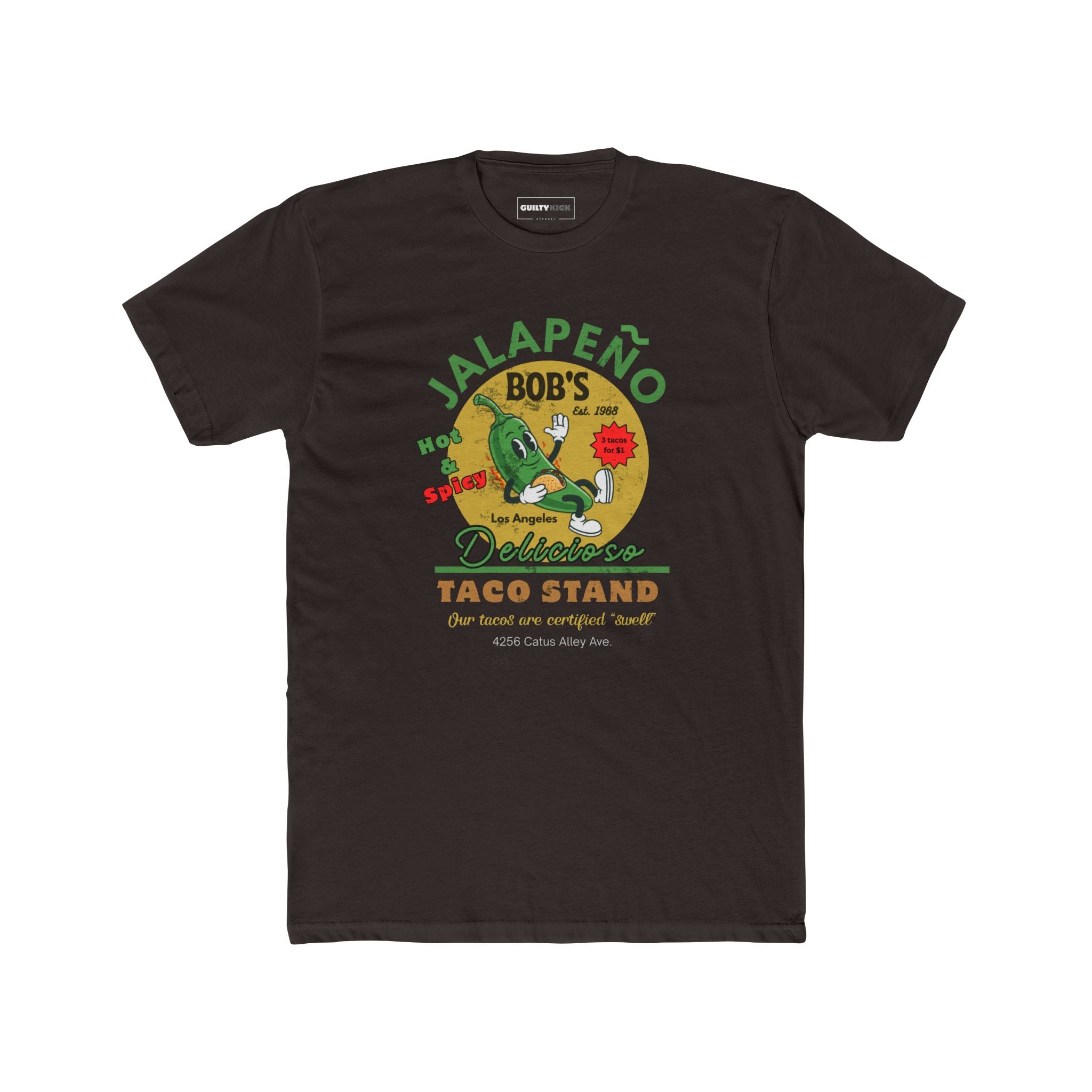 Vintage Jalapeno Bob's Taco Stand Unisex Cotton Crew Tee