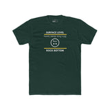 Rock Bottom Graphic Tee | Upside Down Surface Level Satire T-Shirt