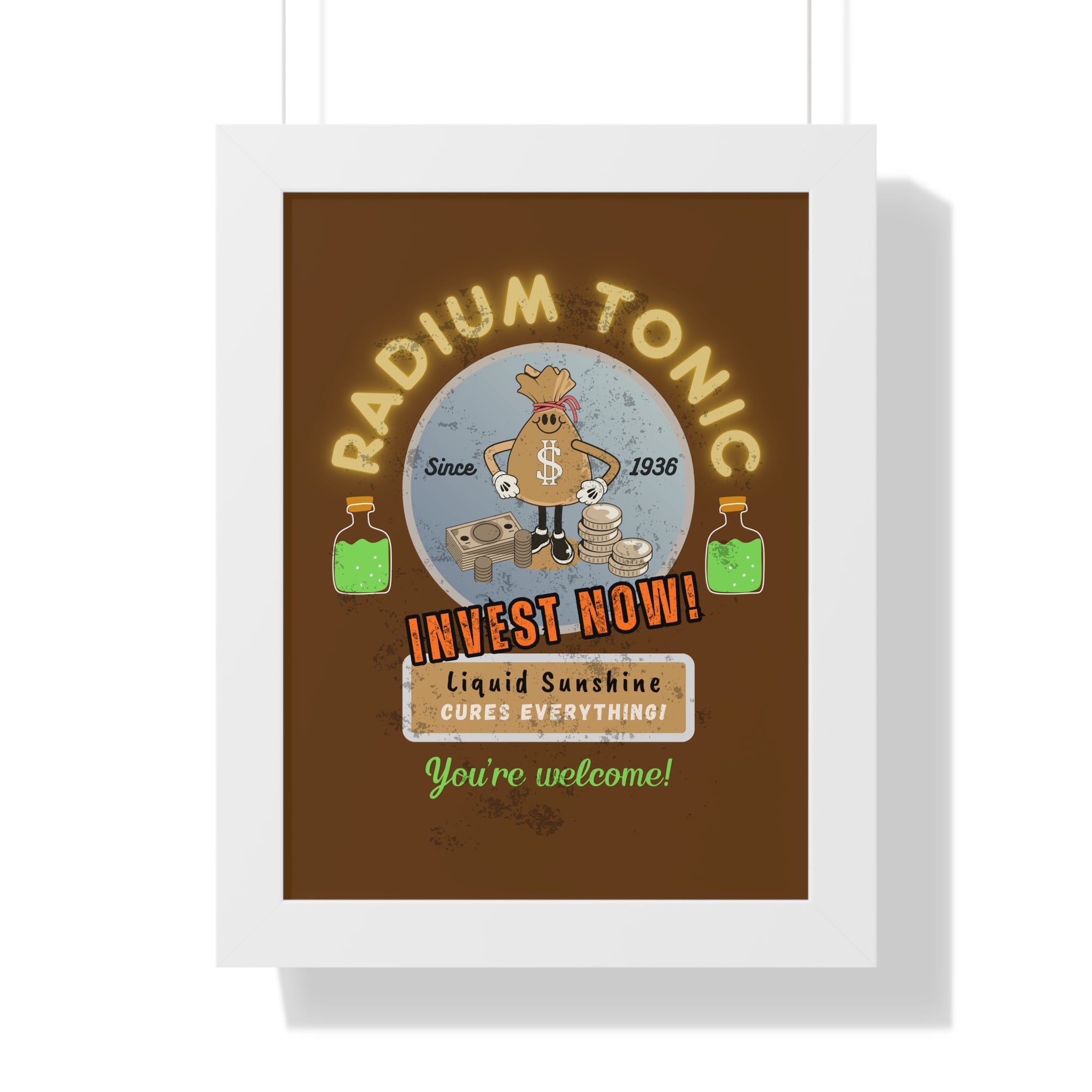 Vintage Radium Tonic framed Poster