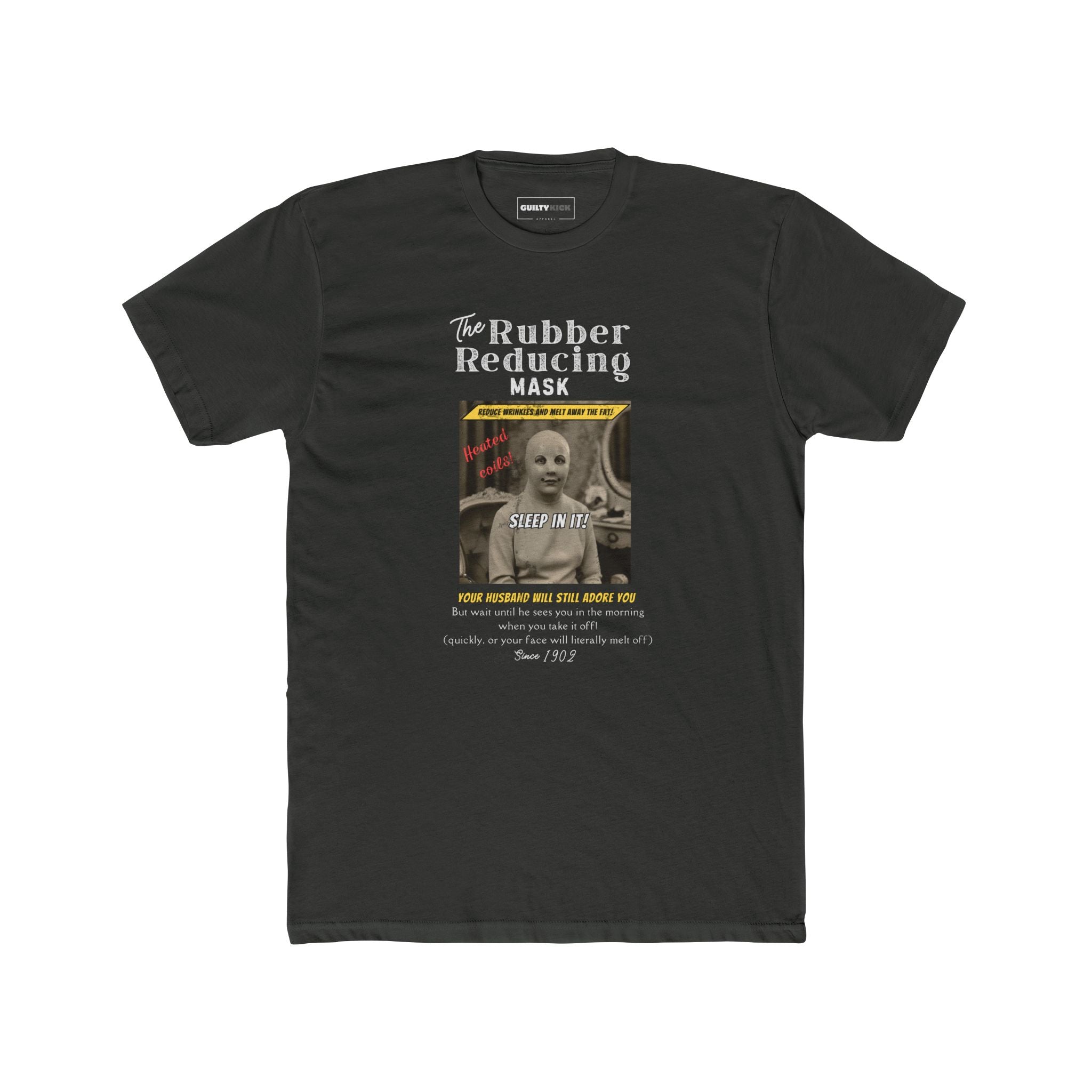 Vintage Woman in 1902 Mask Retro Graphic Tee, Hannibal Lector Parody Shirt