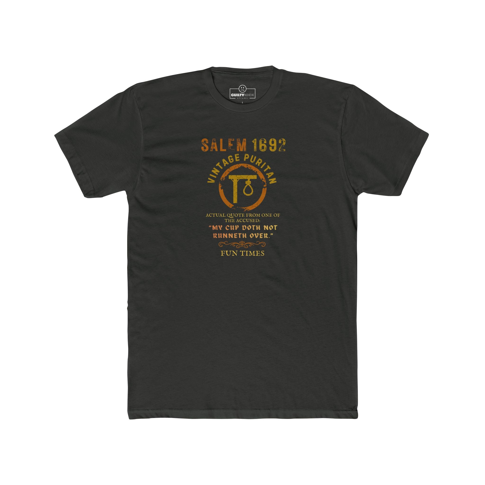 Salem 1692 Vintage Puritan T-Shirt | Sarcastic Witch Trials Parody Graphic Tee, Funny Dark Humor Gallow Gallows Halloween Shirt