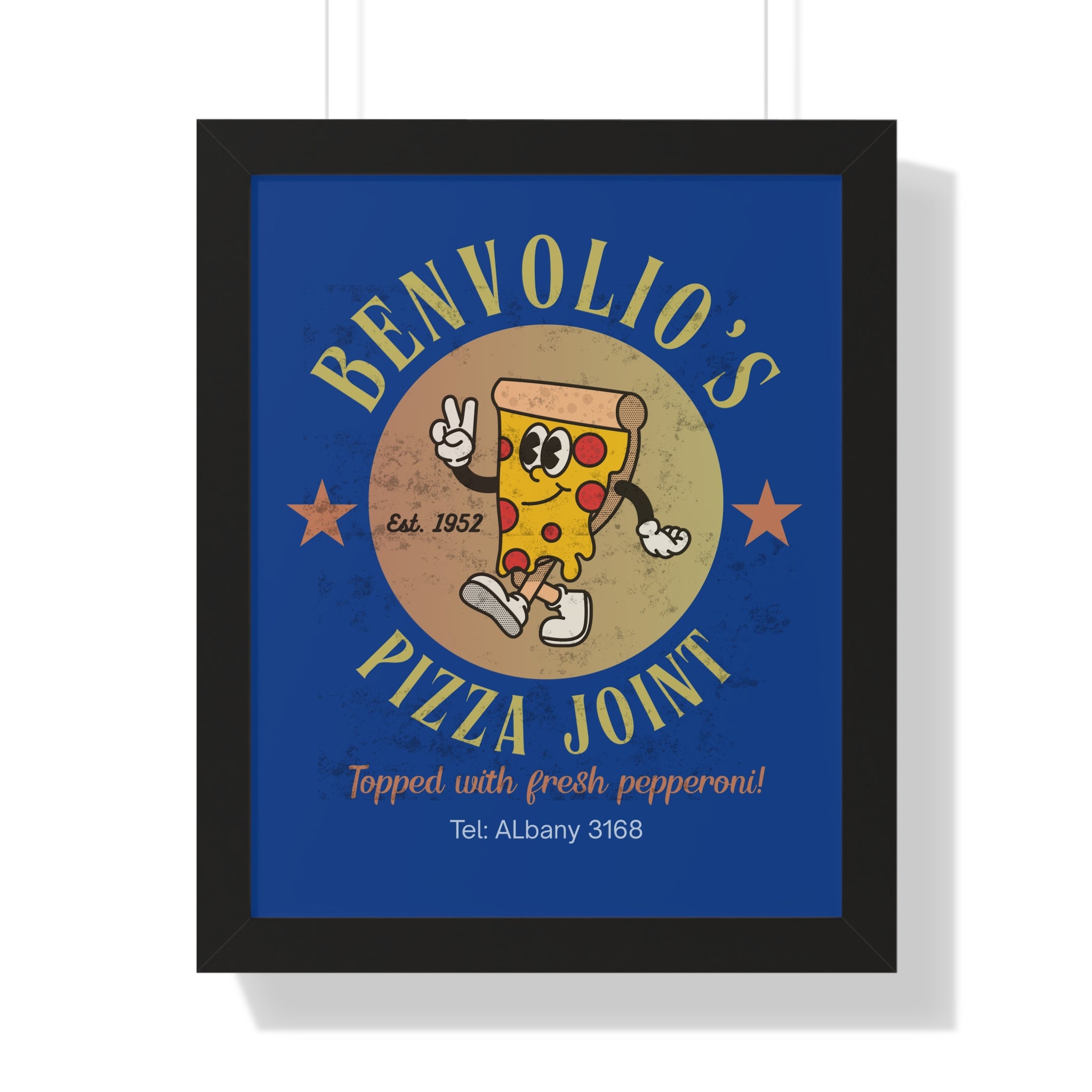 Vintage Benvolio's Pizza Joint Poster, Kitchen Wall Art, 1952 Print