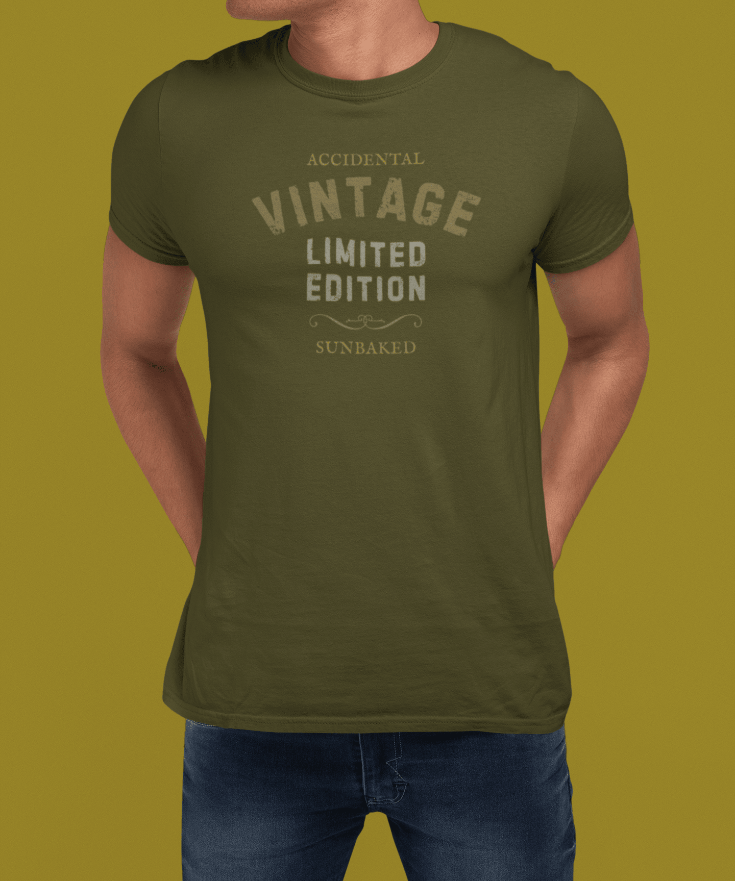 Accidental Vintage Limited Edition Satirical T-Shirt Premium Sunbaked Distressed Graphic Tee - Guilty Kick Apparel