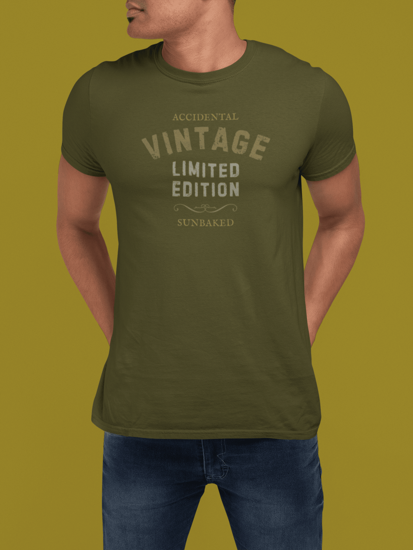 Accidental Vintage Limited Edition Satirical T-Shirt Premium Sunbaked Distressed Graphic Tee - Guilty Kick Apparel
