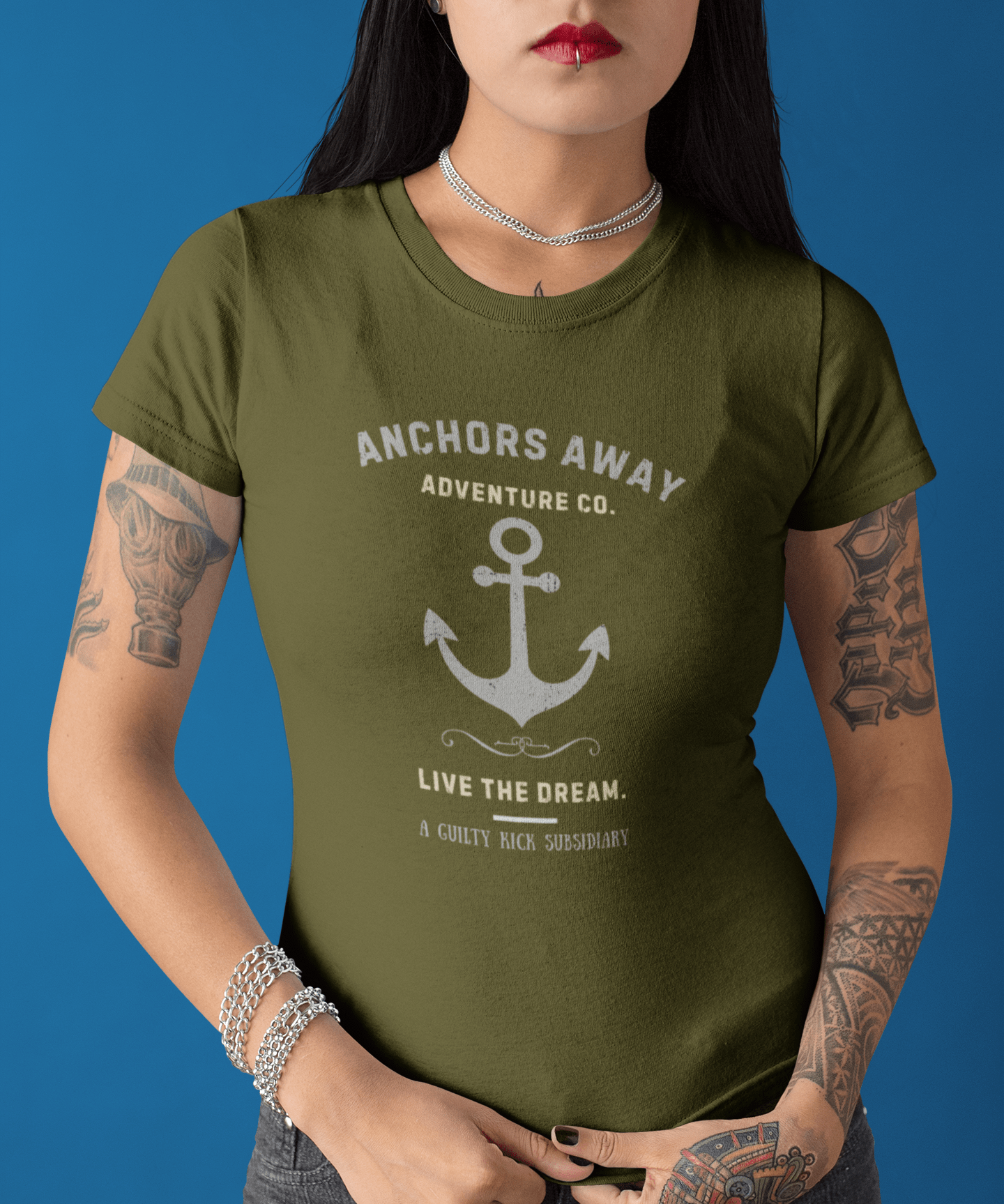 Anchors Away Adventure Co. "Live the Dream" Vintage T-Shirt, The Brand New Vintage Sunbaked Collection - Guilty Kick Apparel