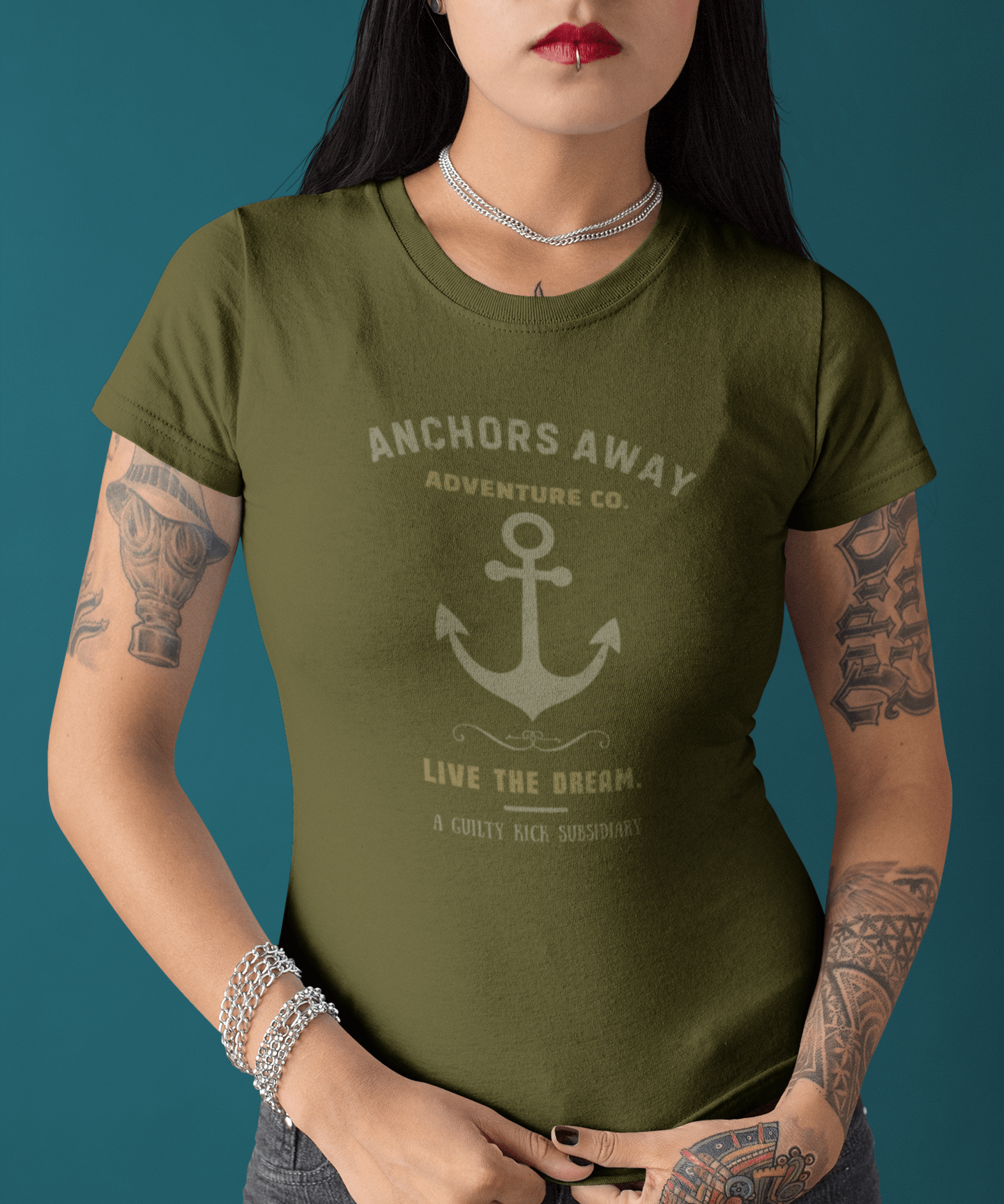 Anchors Away Adventure Co. "Live the Dream" Vintage T-Shirt, The Brand New Vintage Sunbaked Collection - Guilty Kick Apparel
