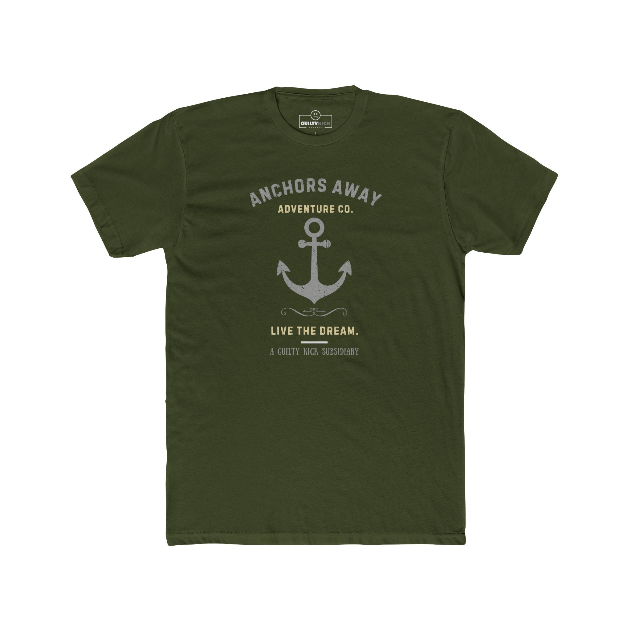 Anchors Away Adventure Co. "Live the Dream" Vintage T-Shirt, The Brand New Vintage Sunbaked Collection - Guilty Kick Apparel