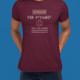 Approved for Deviance T-Shirt Funny Corporate Satire Graphic Tee - Guilty Kick Apparel