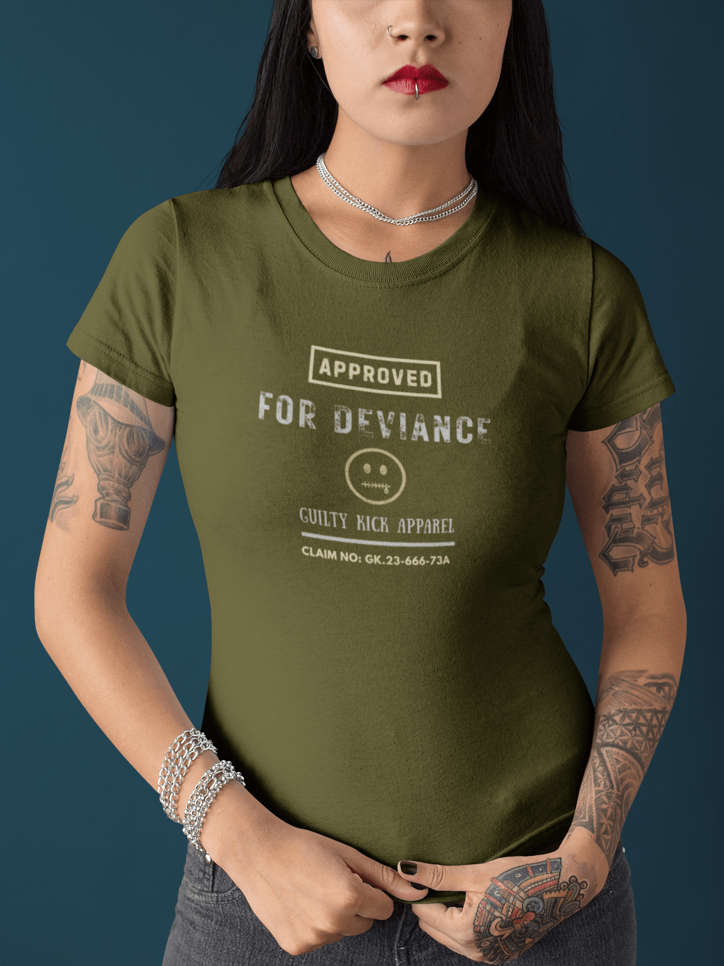 Approved for Deviance T-Shirt Funny Corporate Satire Graphic Tee - Guilty Kick Apparel
