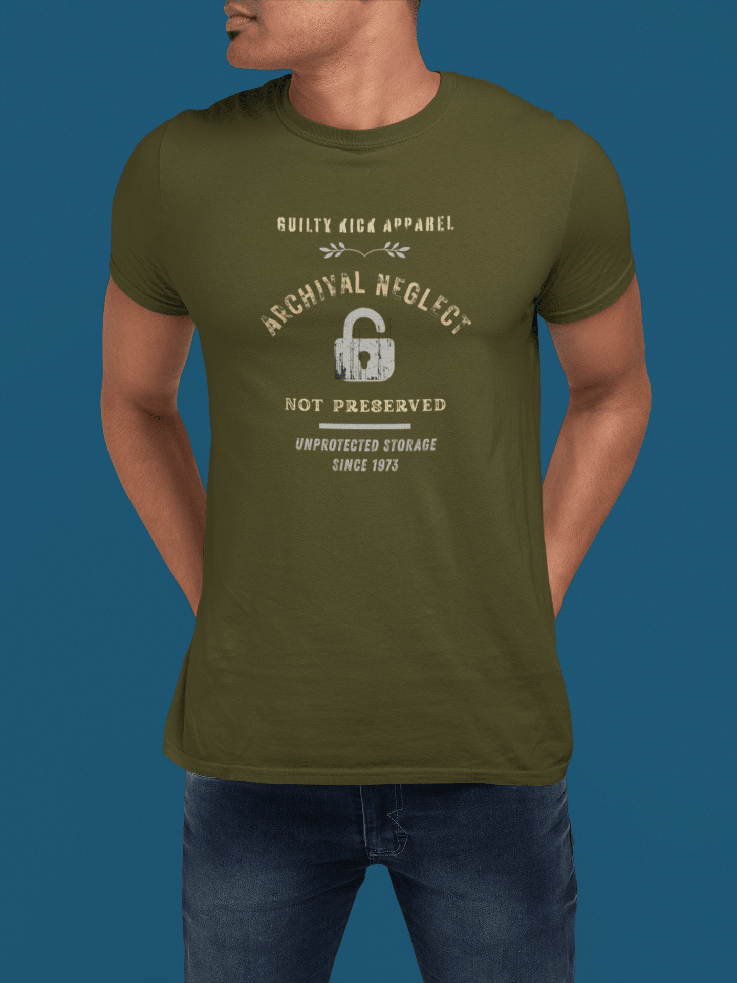 Archival Neglect Vintage Graphic T-Shirt Funny Unprotected Storage Satire Tee - Guilty Kick Apparel