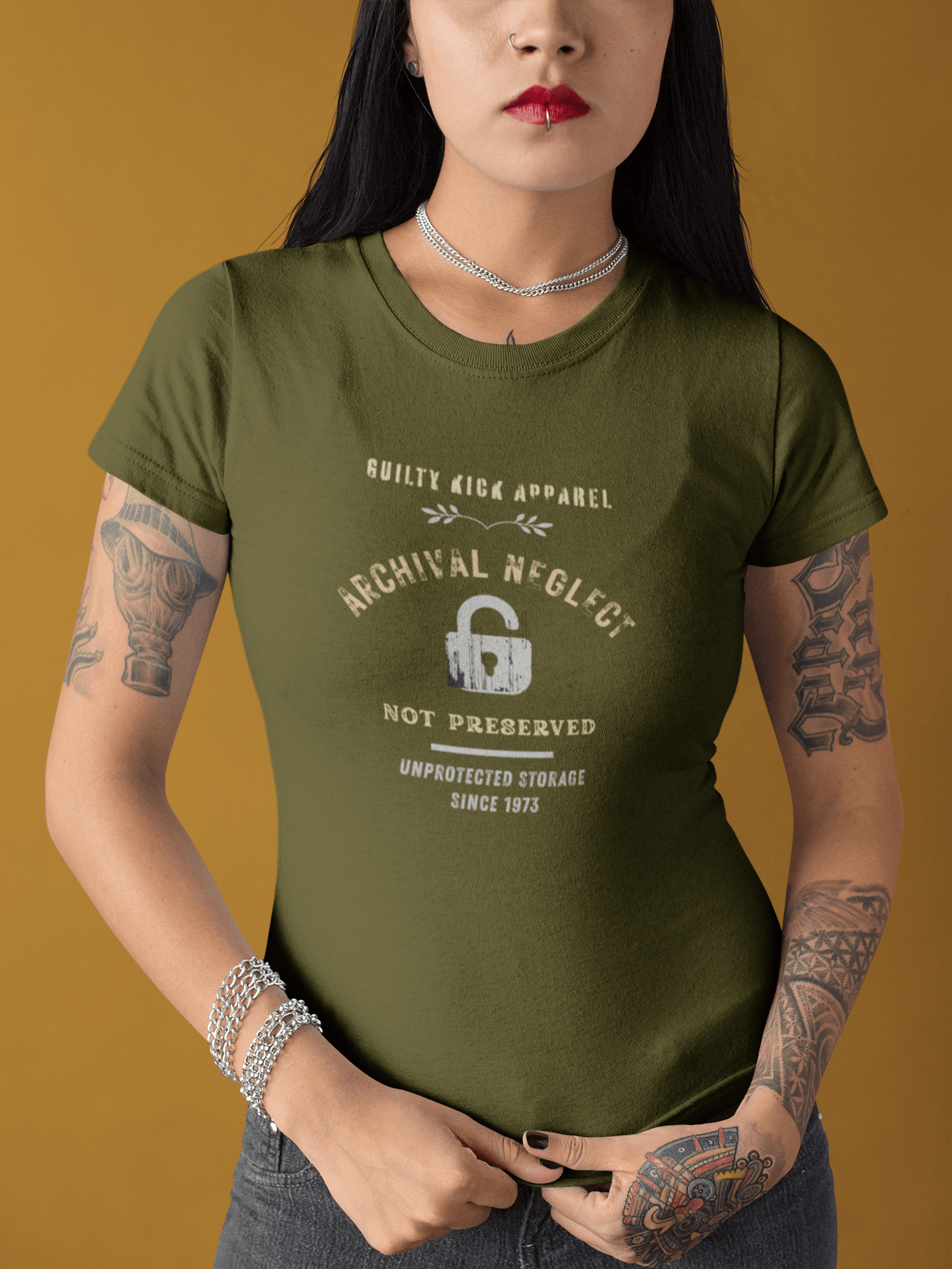 Archival Neglect Vintage Graphic T-Shirt Funny Unprotected Storage Satire Tee - Guilty Kick Apparel