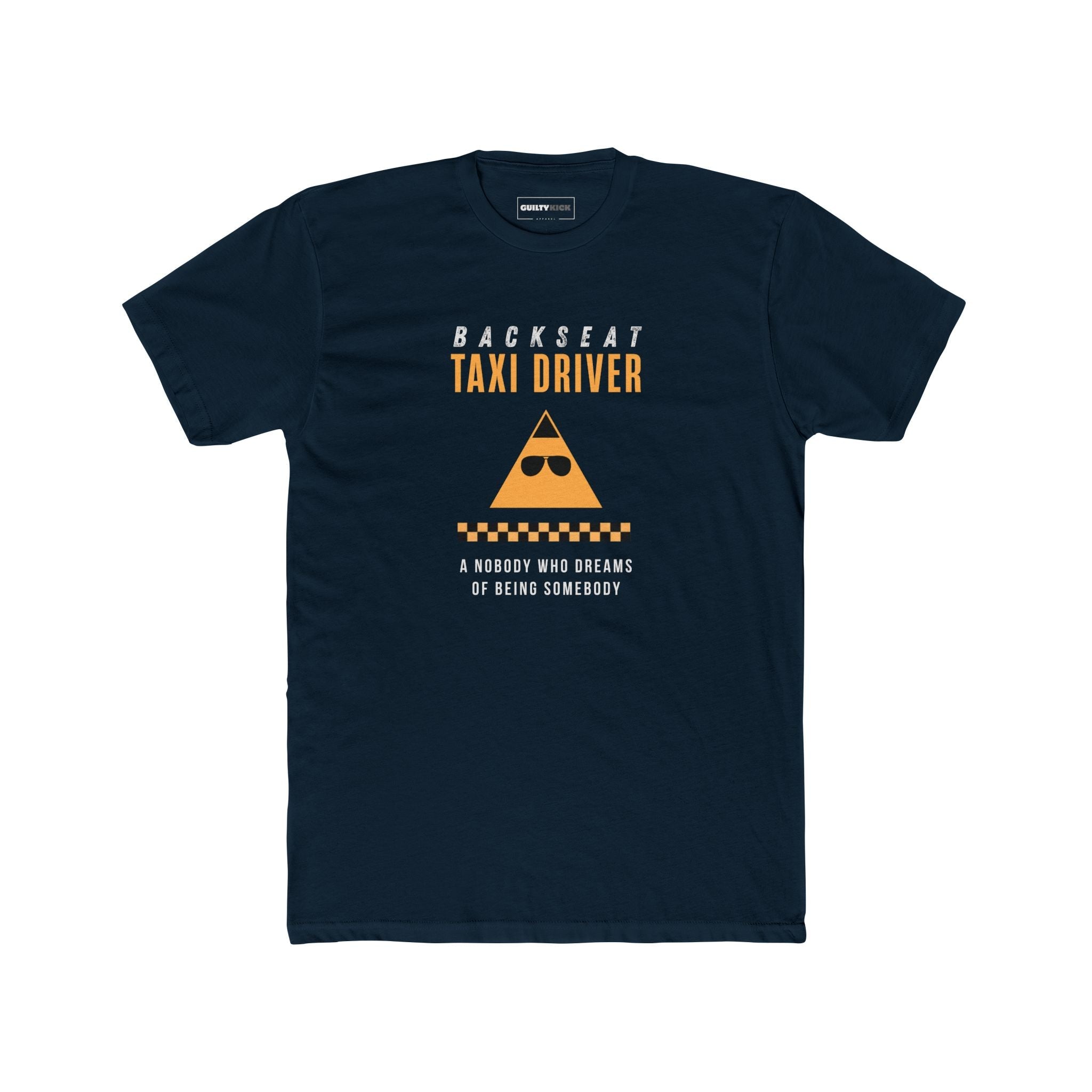 Backseat Taxi Driver Parody T-Shirt, Retro Movie Satire & Absurdist Graphic Tee - Guilty Kick Apparel
