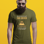 Backseat Taxi Driver Parody T-Shirt, Retro Movie Satire & Absurdist Graphic Tee - Guilty Kick Apparel