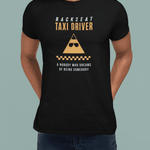 Backseat Taxi Driver Parody T-Shirt, Retro Movie Satire & Absurdist Graphic Tee - Guilty Kick Apparel