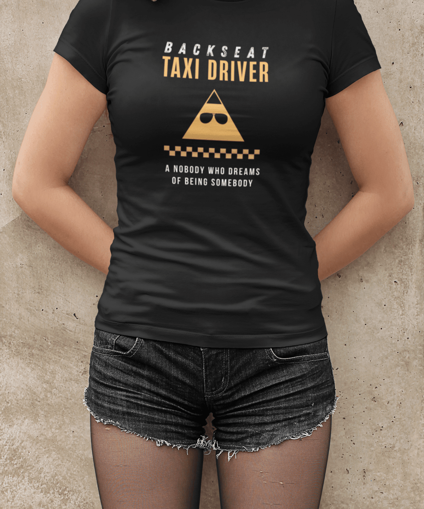 Backseat Taxi Driver Parody T-Shirt, Retro Movie Satire & Absurdist Graphic Tee - Guilty Kick Apparel