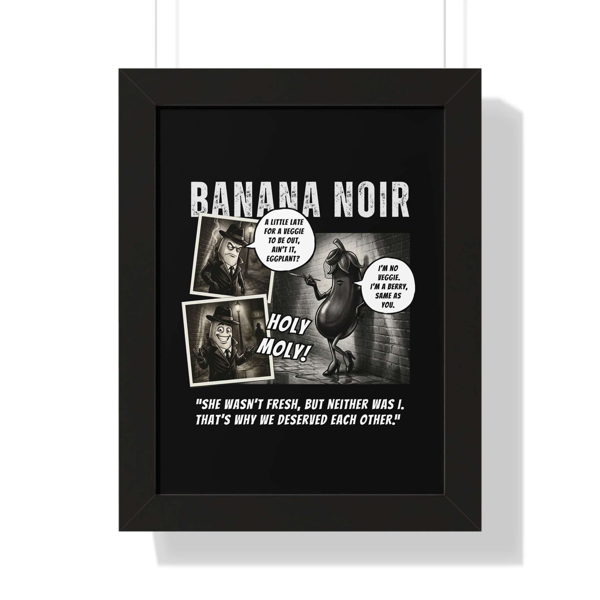 Banana Noir: The Berry Bad Noir Detective Poster - Guilty Kick Apparel