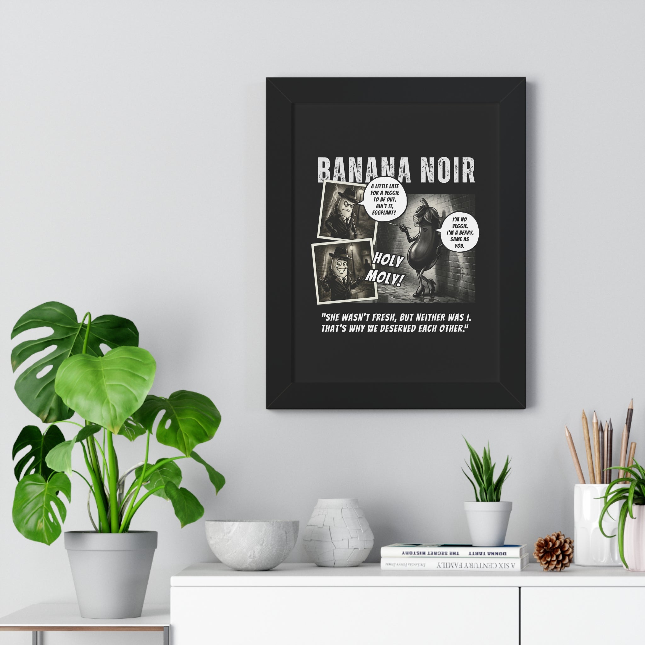 Banana Noir: The Berry Bad Noir Detective Poster - Guilty Kick Apparel