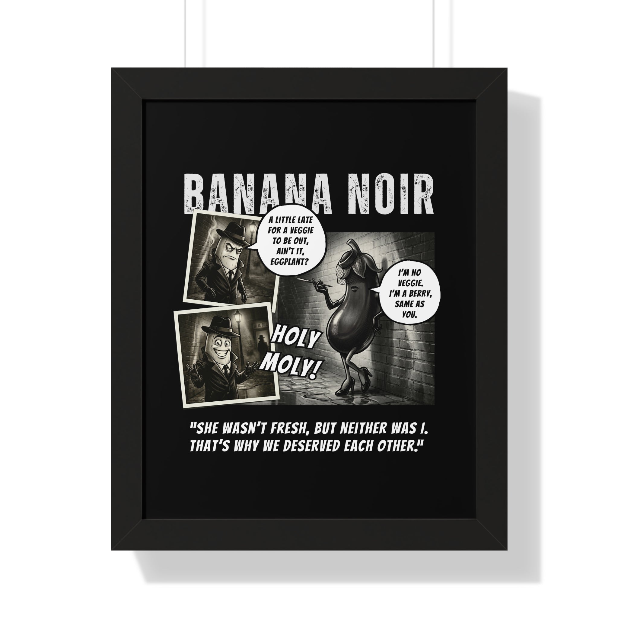 Banana Noir: The Berry Bad Noir Detective Poster - Guilty Kick Apparel