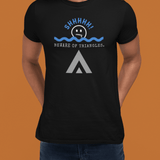 Beware of Triangles Retro Graphic T-Shirt Satirical Shhhh Smiley Tee - Guilty Kick Apparel