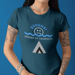 Beware of Triangles Retro Graphic T-Shirt Satirical Shhhh Smiley Tee - Guilty Kick Apparel